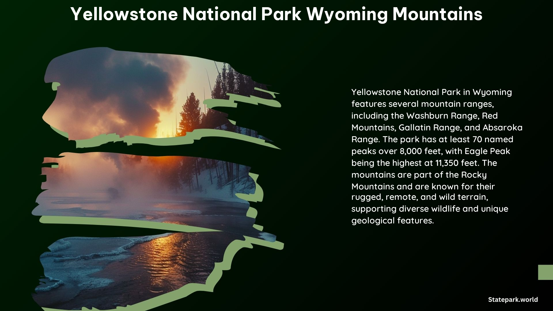 Yellowstone National Park Wyoming Mountains