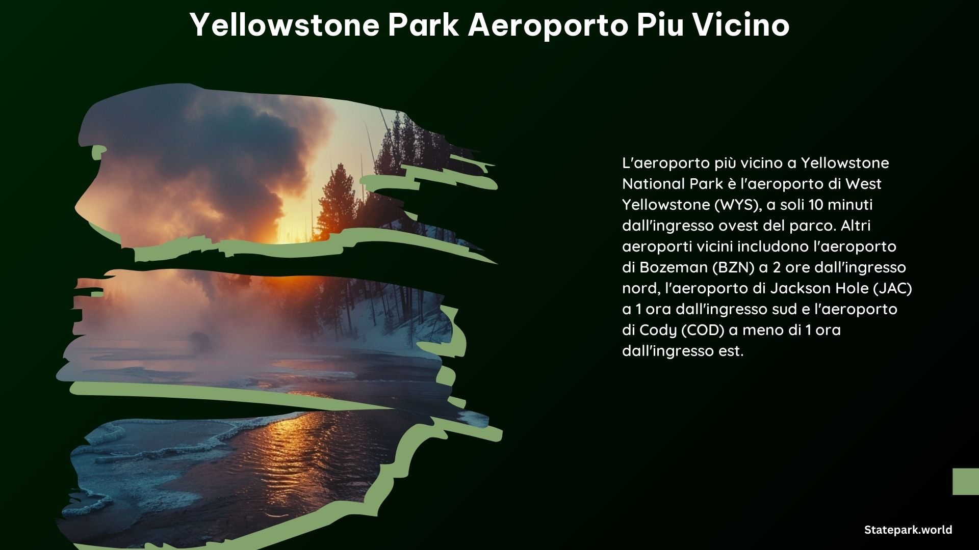 Yellowstone Park Aeroporto Piu Vicino