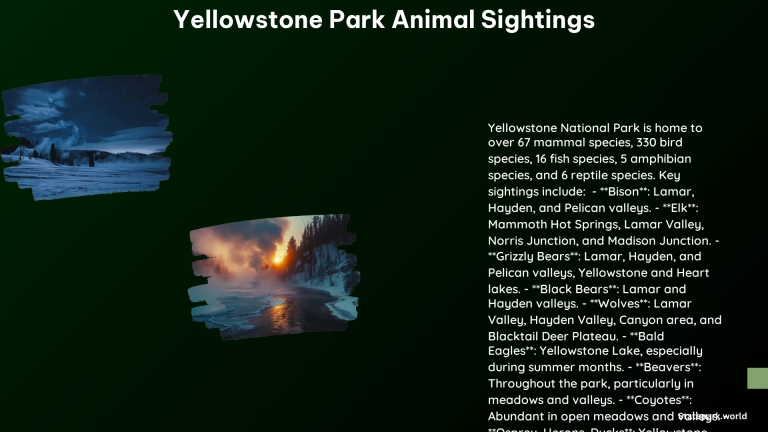 Yellowstone Park Animal Sightings