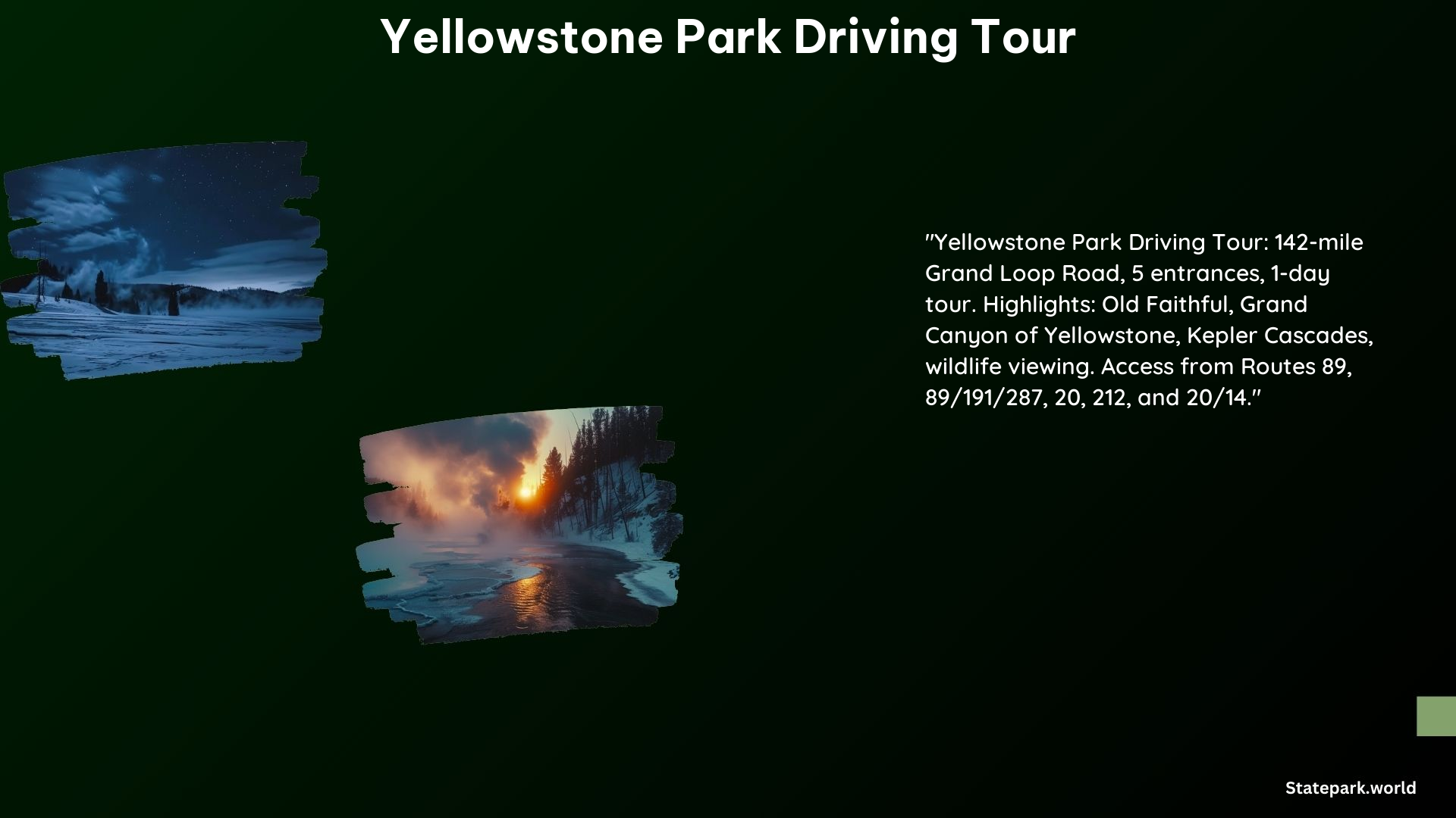 Yellowstone Park Driving Tour