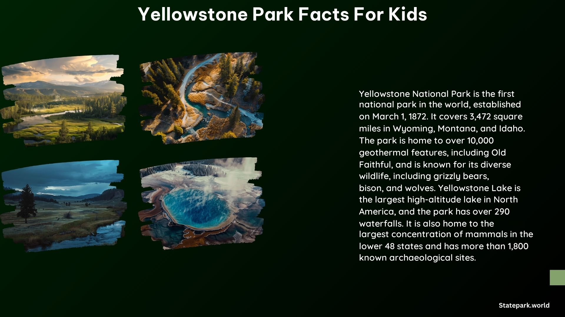 Yellowstone Park Facts for Kids