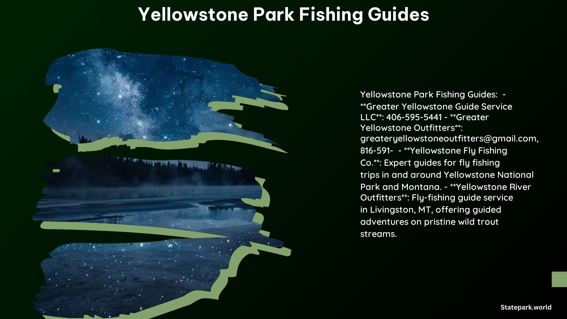 Yellowstone Park Fishing Guides