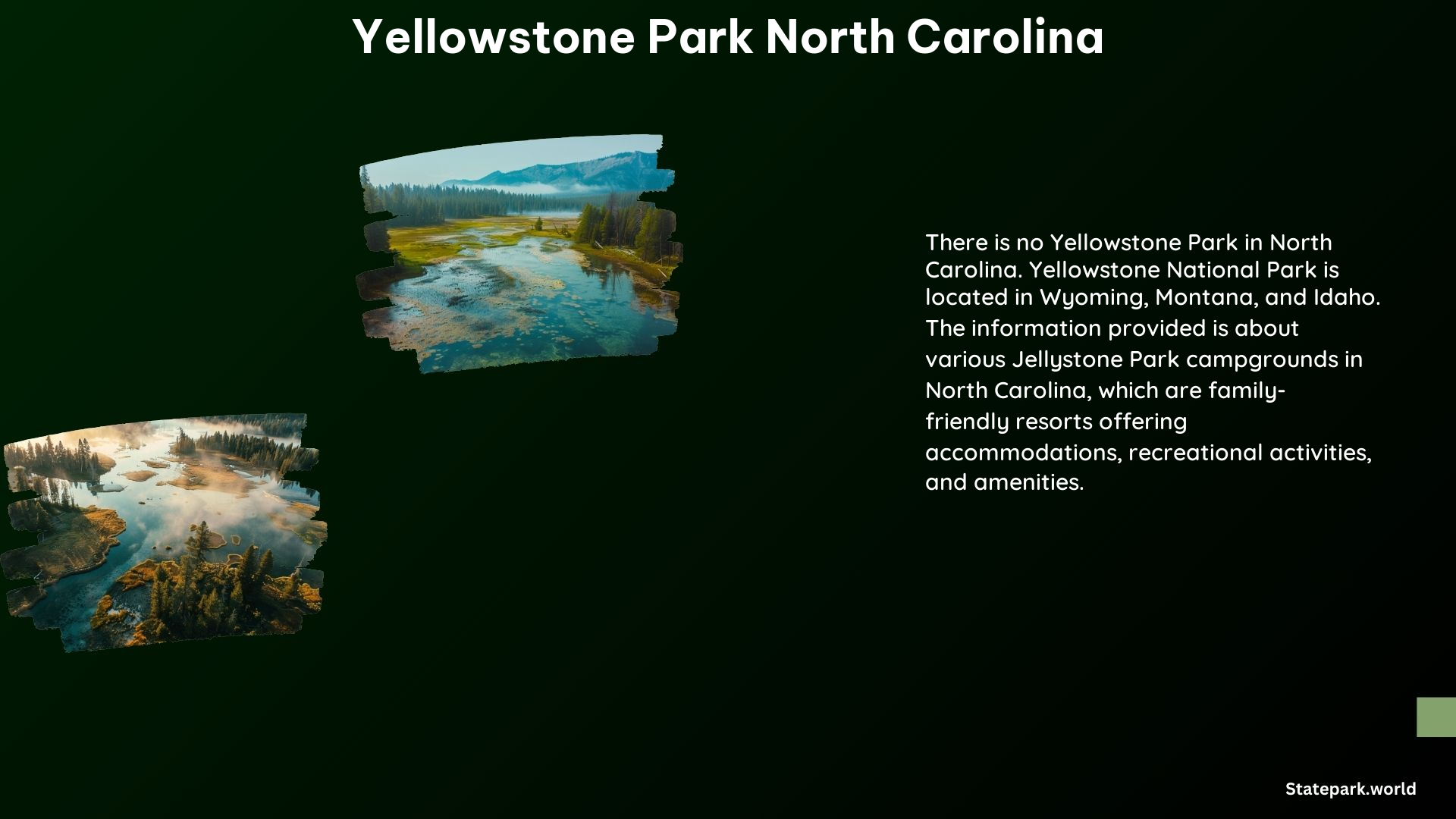 Yellowstone Park North Carolina