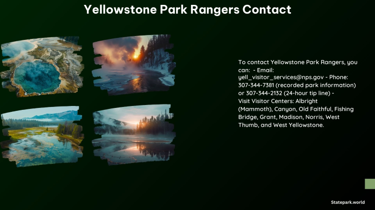 Yellowstone Park Rangers Contact