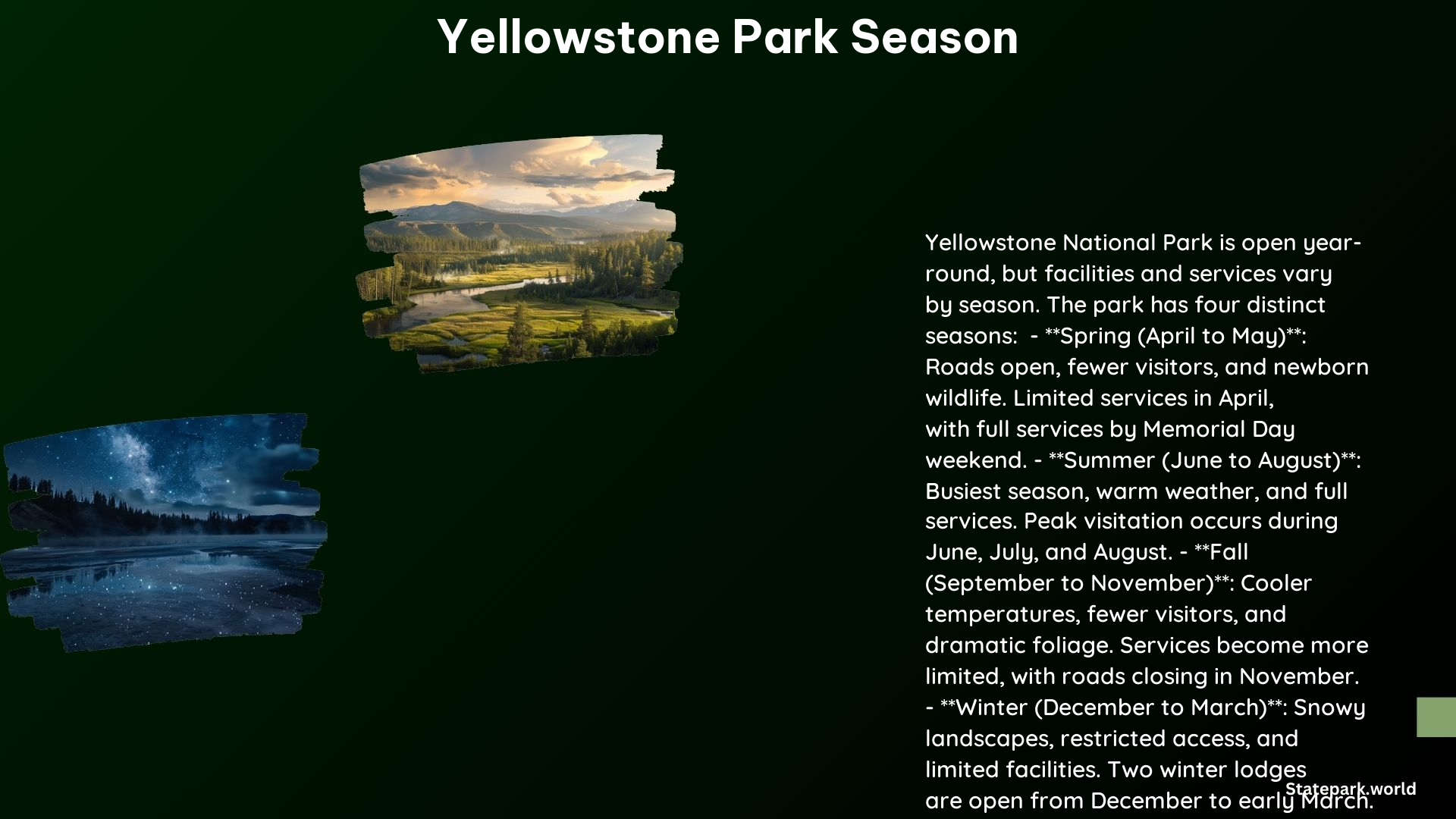 Yellowstone Park Season