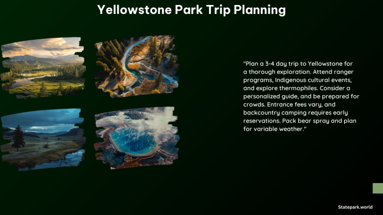 Yellowstone Park Trip Planning