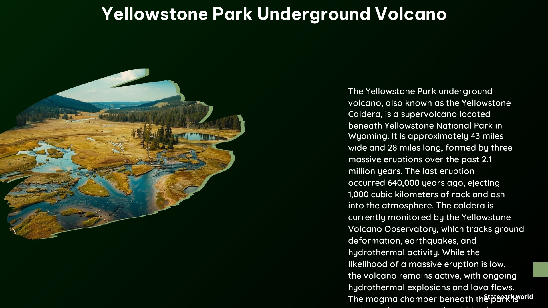 Yellowstone Park Underground Volcano