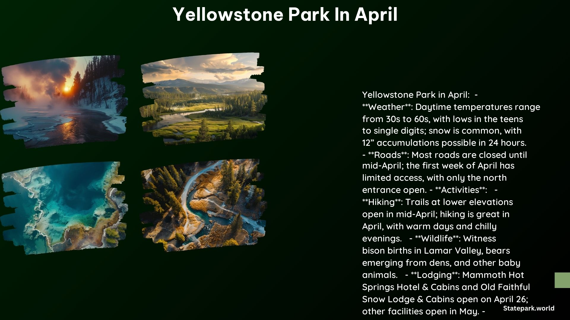 Yellowstone Park in April