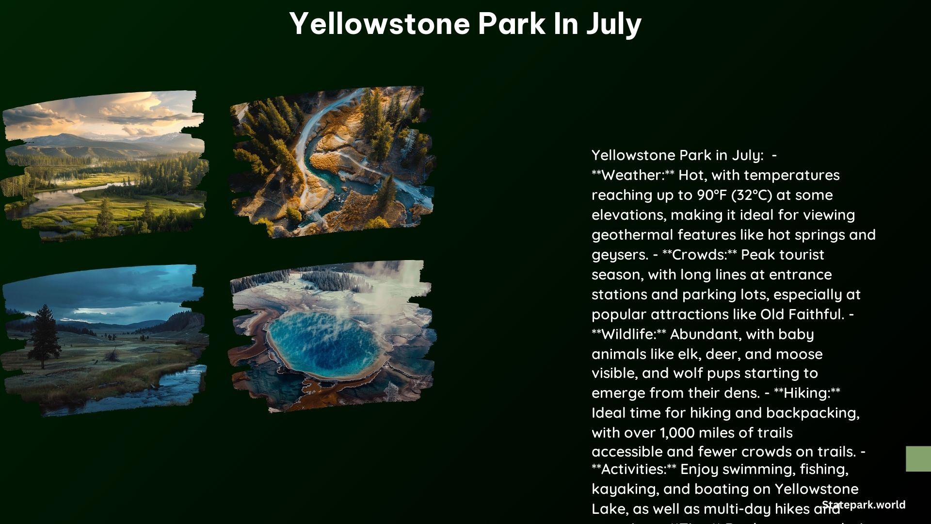 Yellowstone Park in July