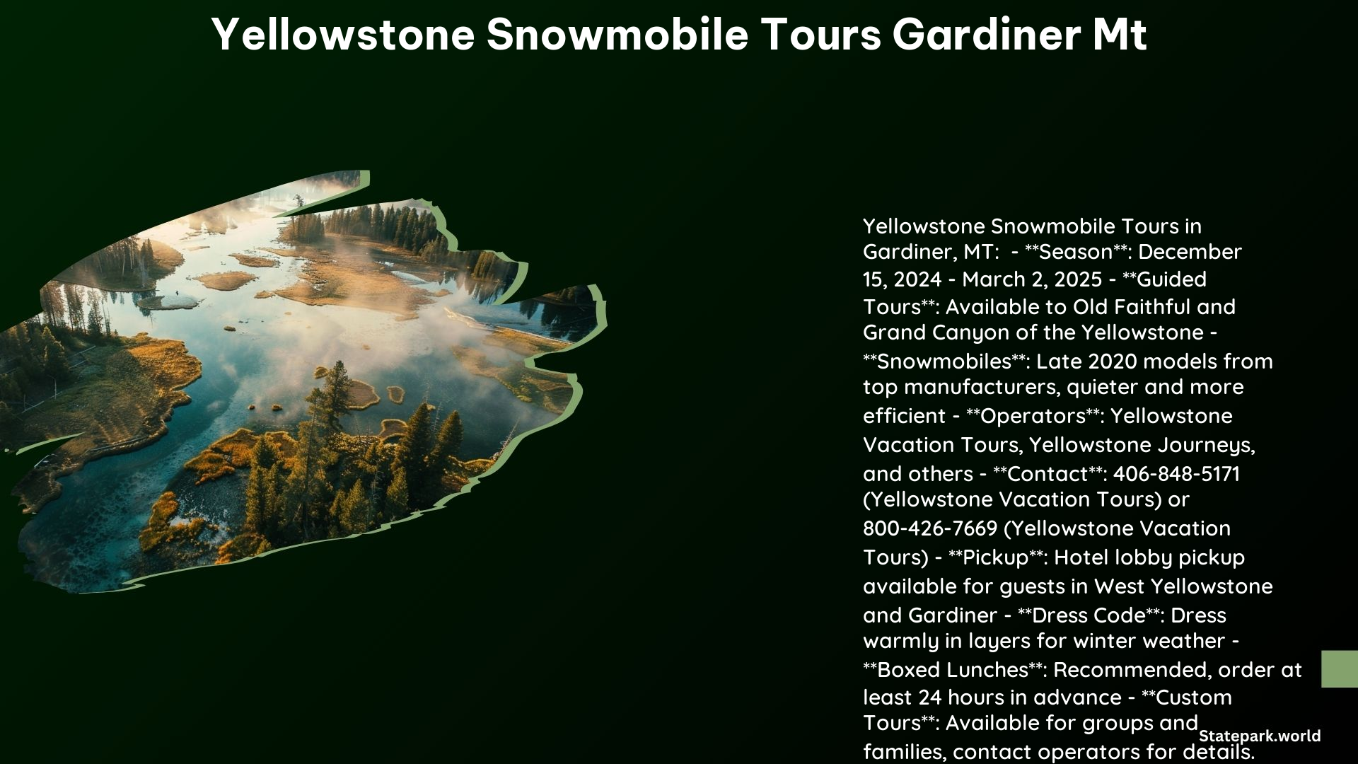 Yellowstone Snowmobile Tours Gardiner MT