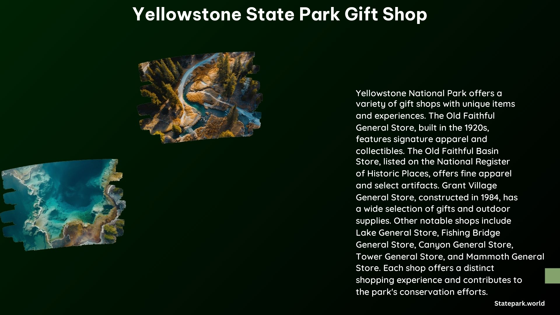 Yellowstone State Park Gift Shop