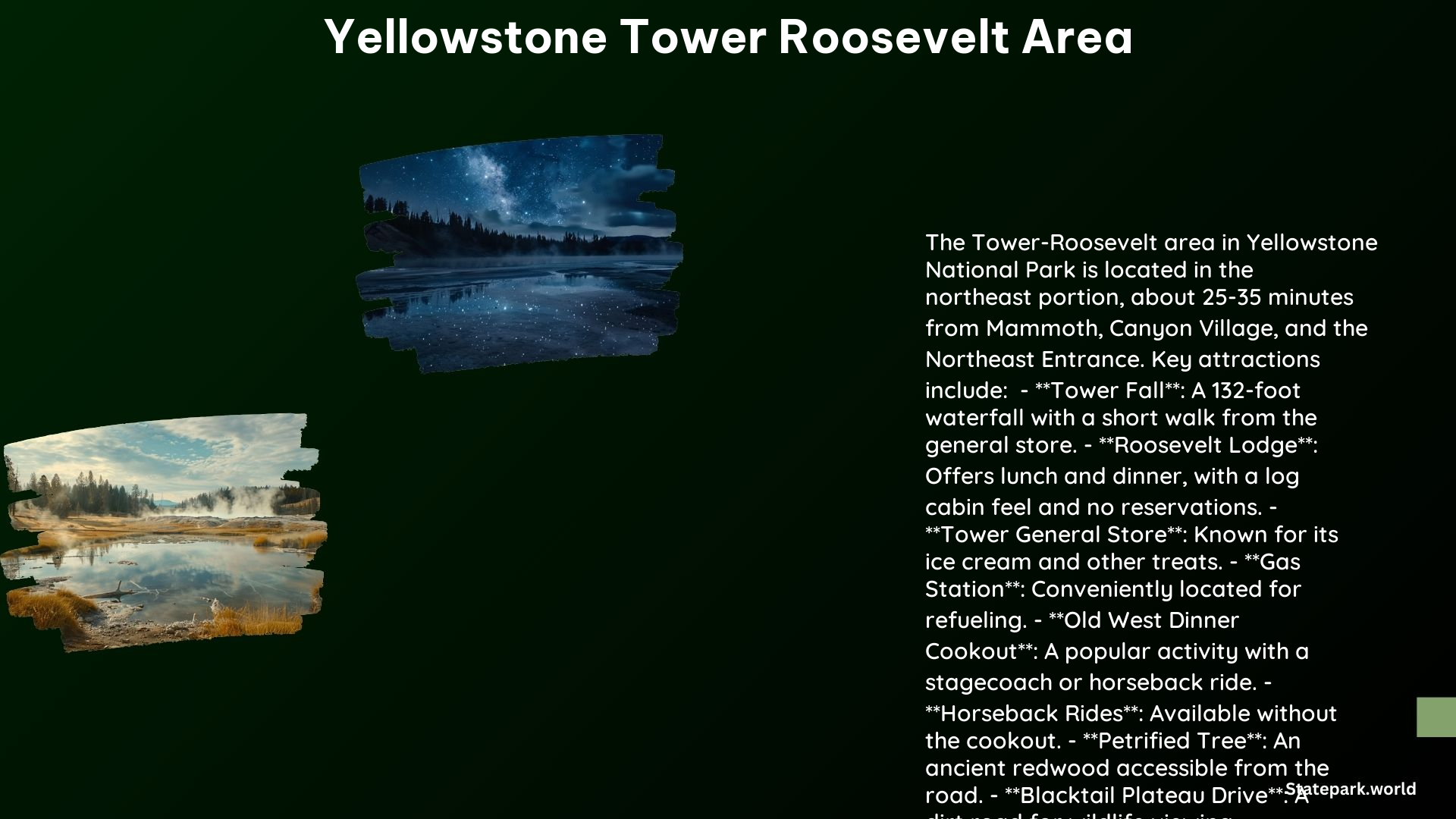 Yellowstone Tower Roosevelt Area