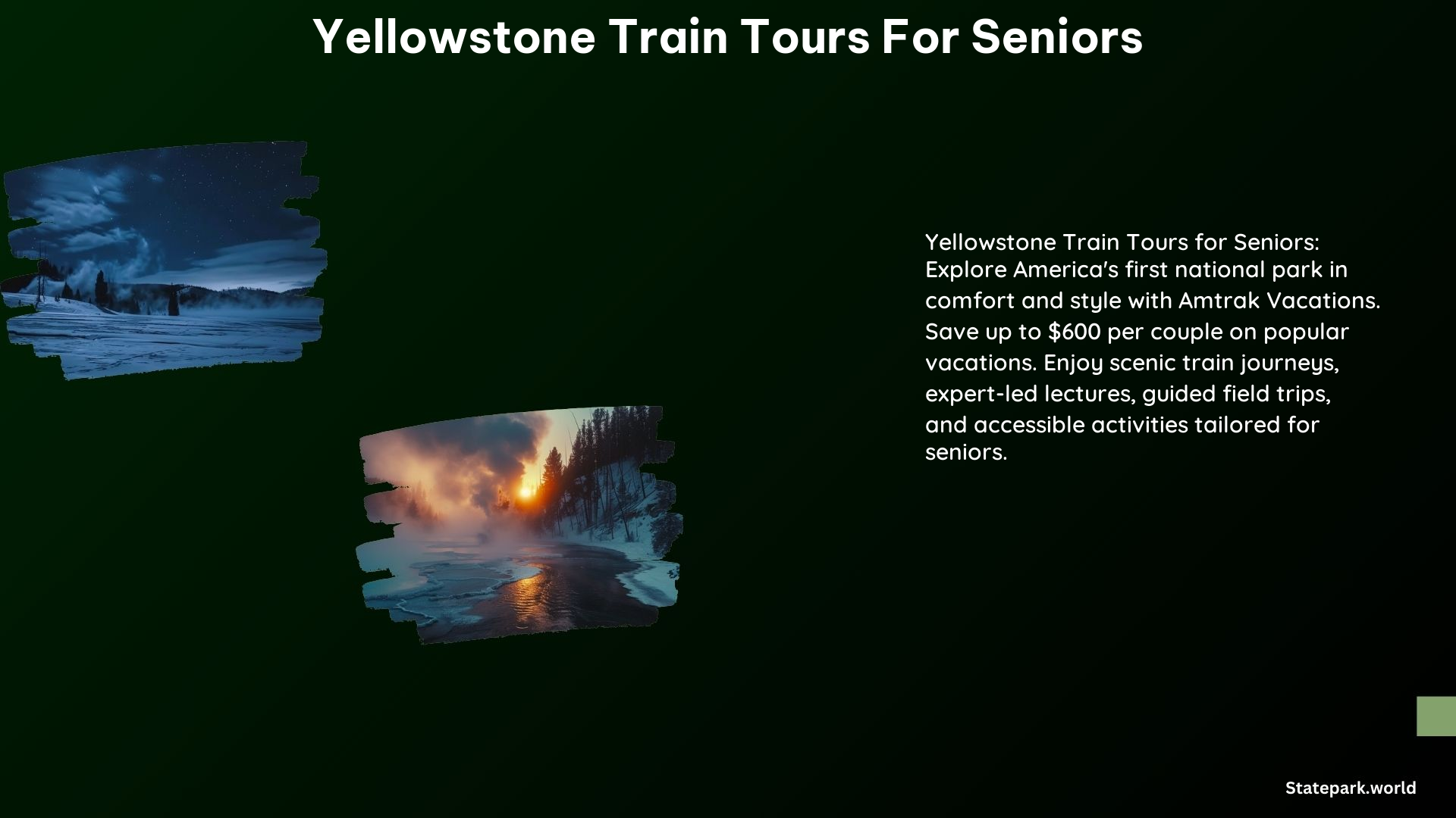 Yellowstone Train Tours for Seniors