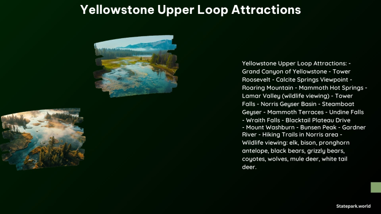 Yellowstone Upper Loop Attractions