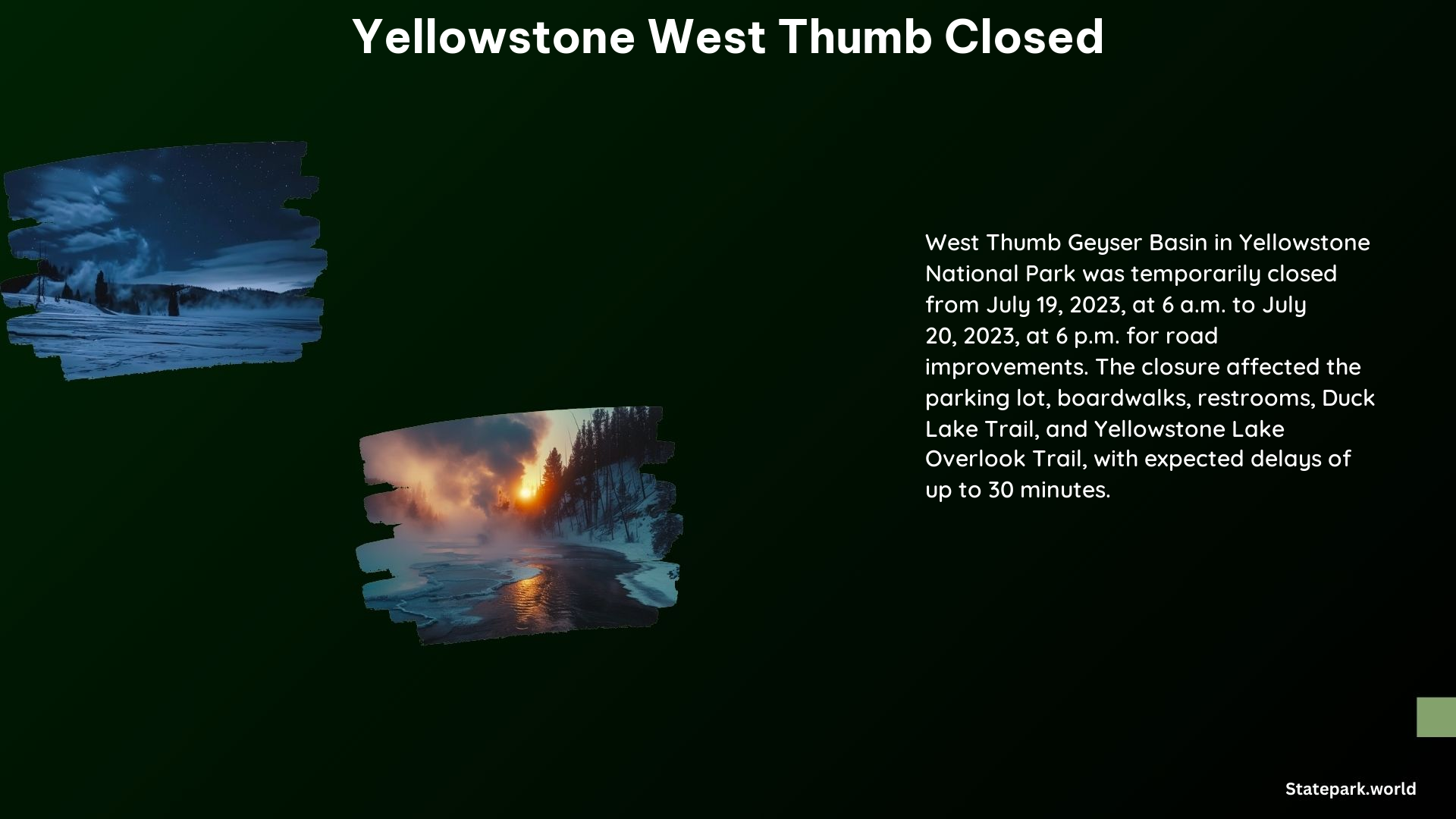 Yellowstone West Thumb Closed