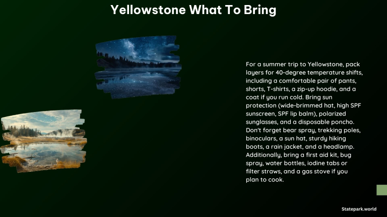 Yellowstone What to Bring