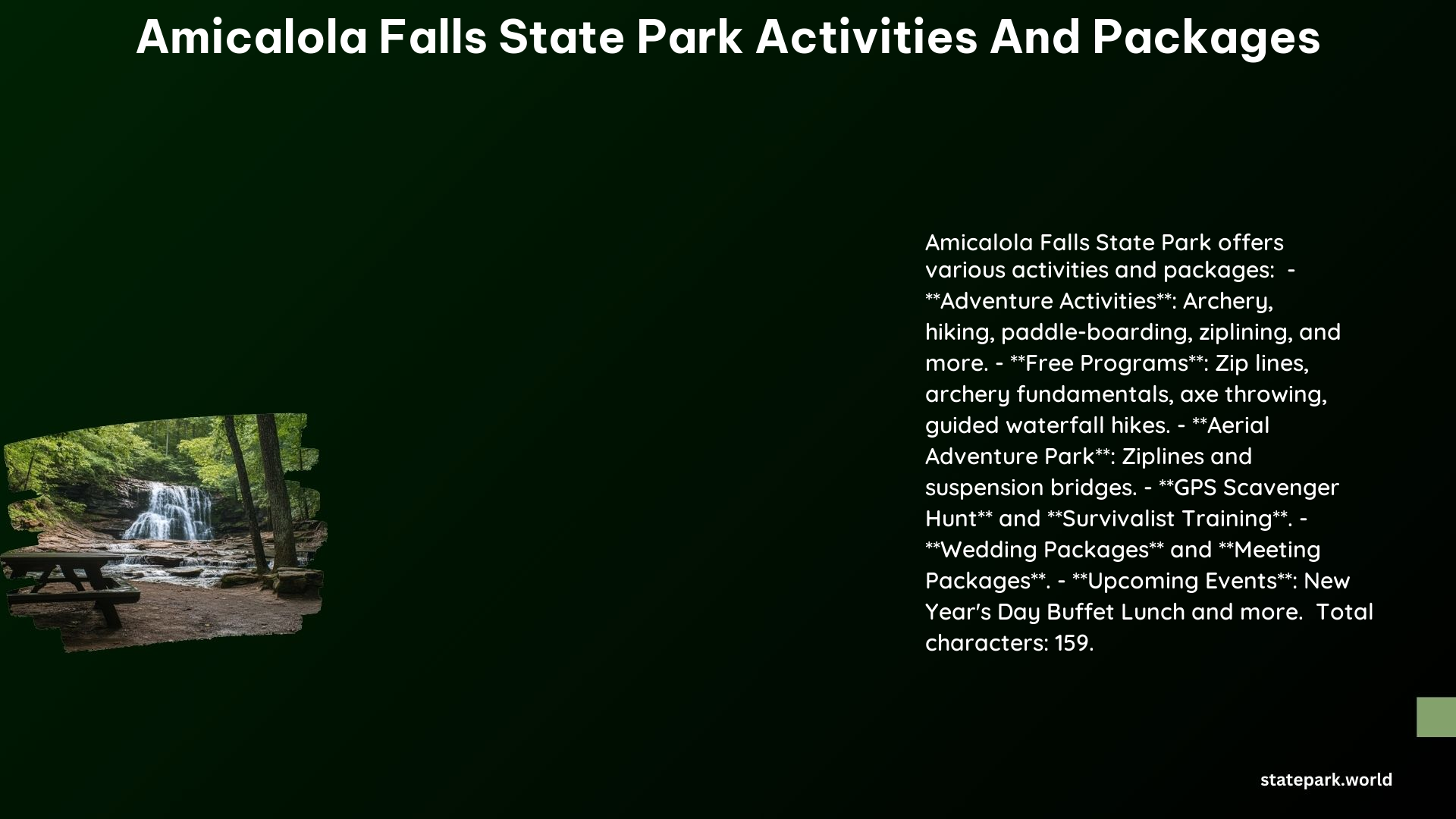 Amicalola Falls State Park Activities and Packages