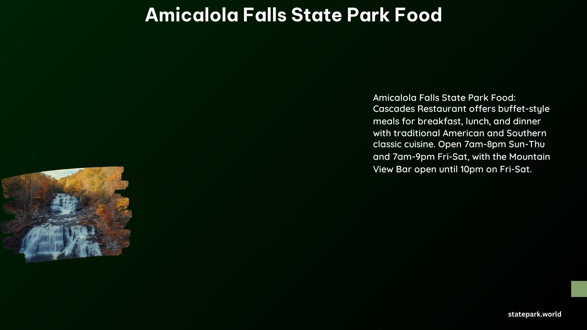 Amicalola Falls State Park Food