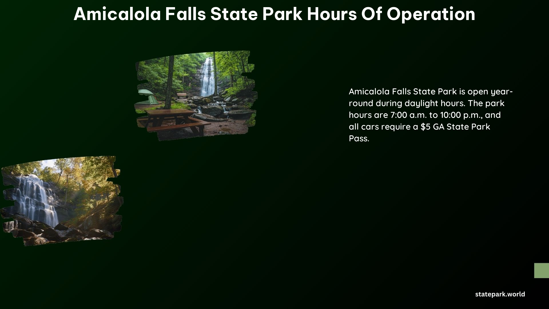 Amicalola Falls State Park Hours of Operation