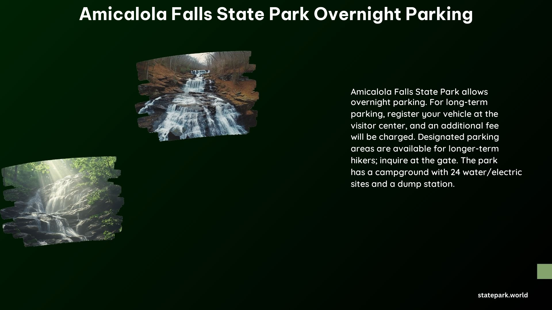 Amicalola Falls State Park Overnight Parking