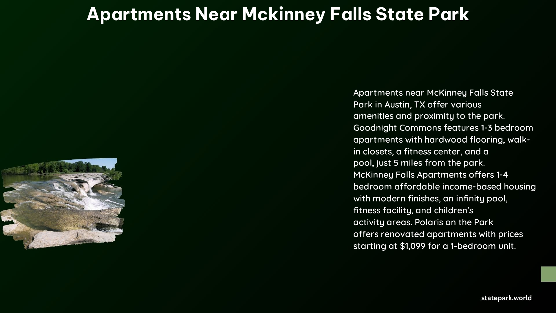 Apartments Near McKinney Falls State Park