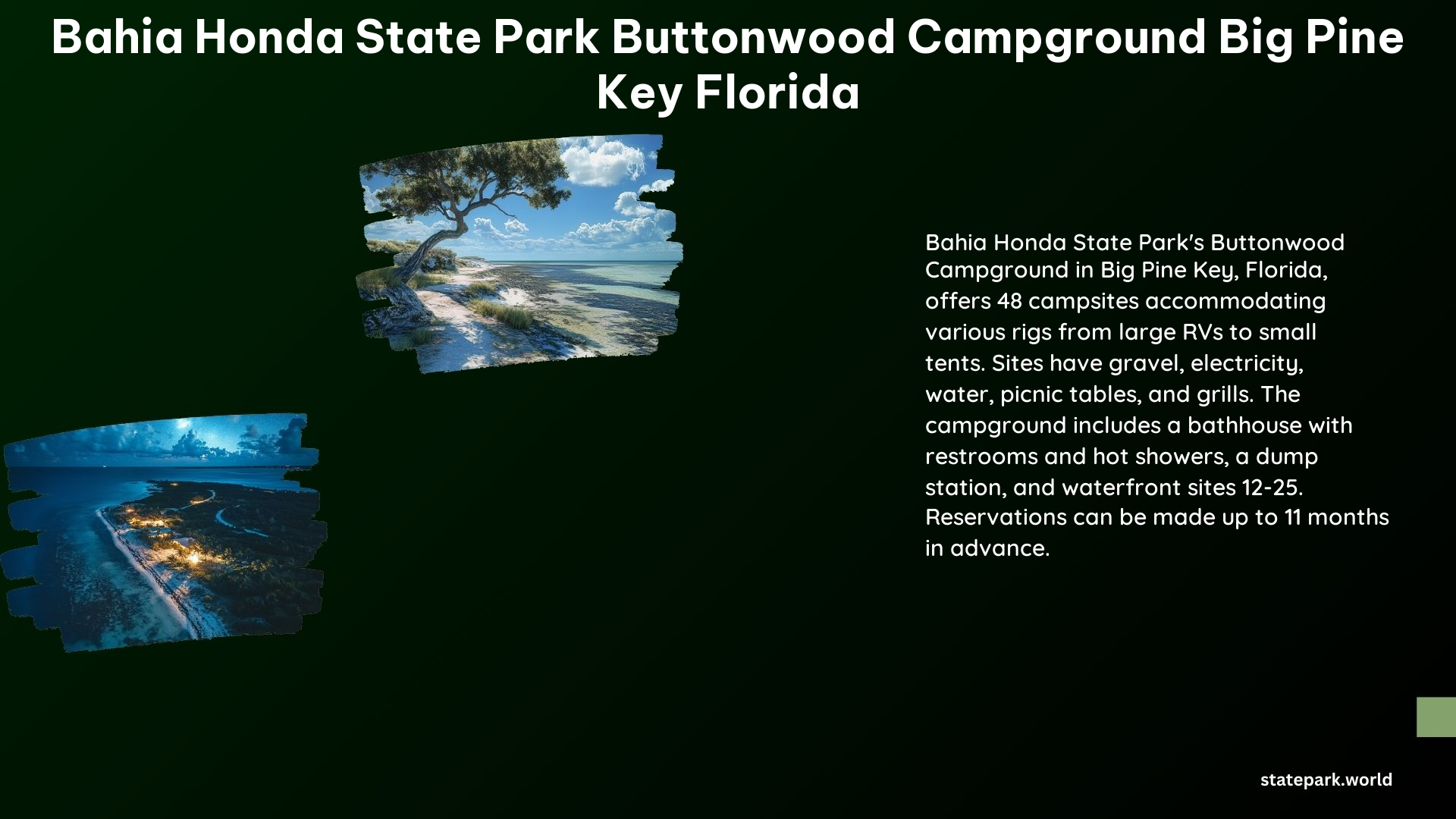 Bahia Honda State Park Buttonwood Campground Big Pine Key Florida