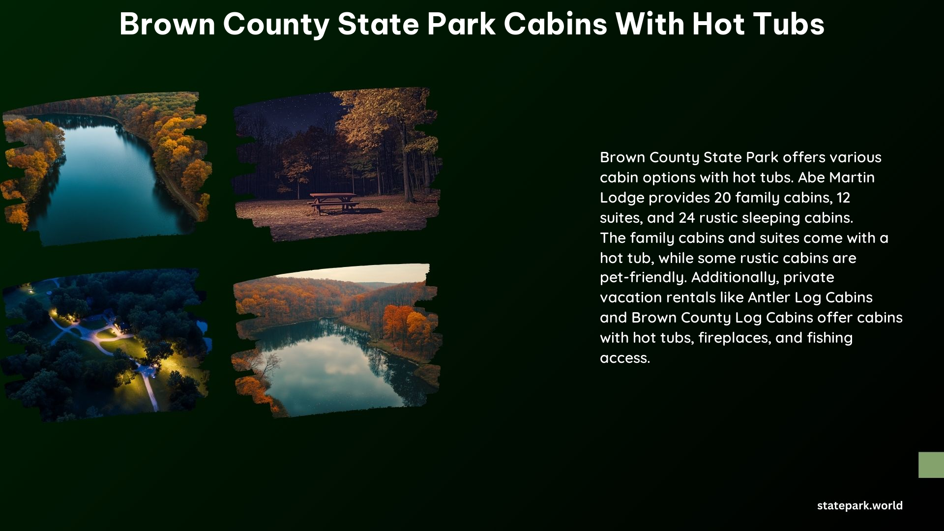 Brown County State Park Cabins With Hot Tubs