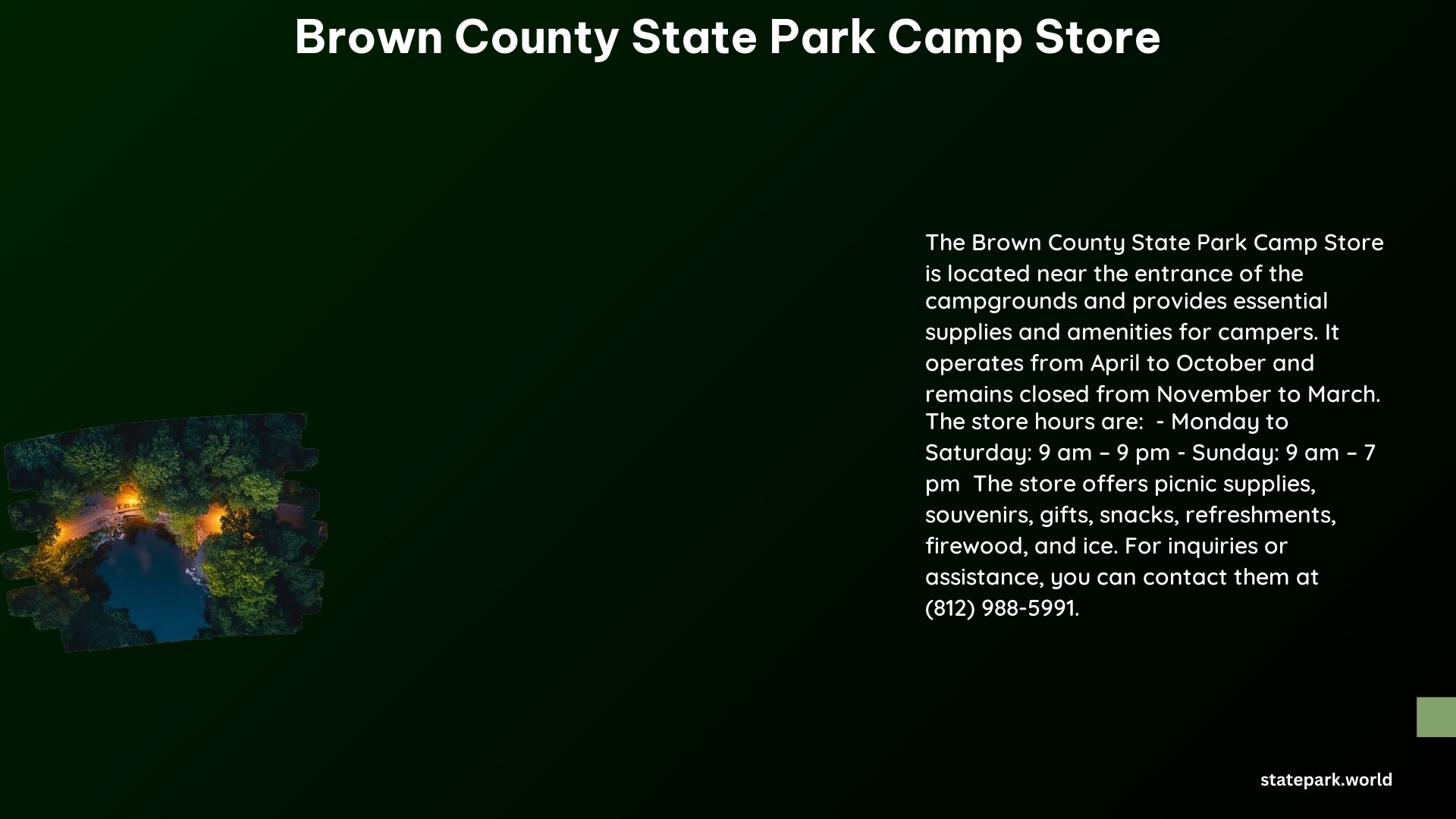 Brown County State Park Camp Store