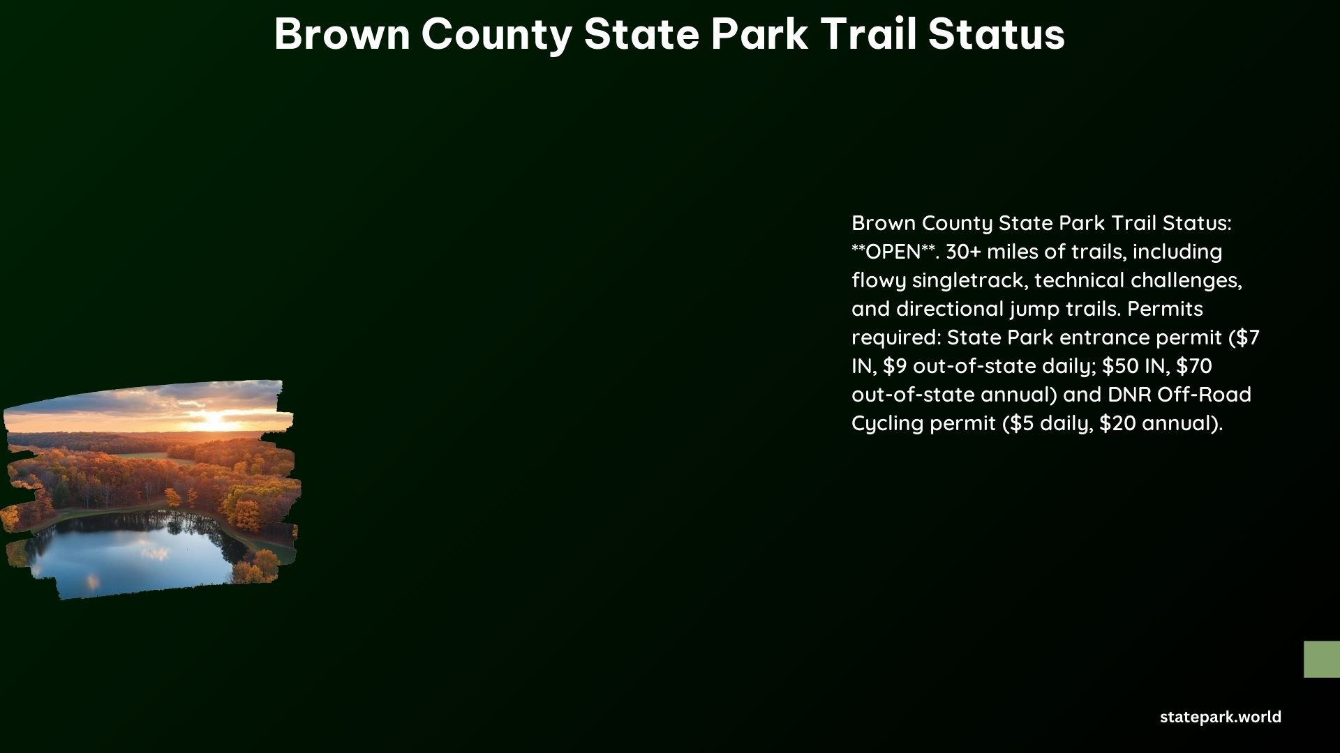 Brown County State Park Trail Status