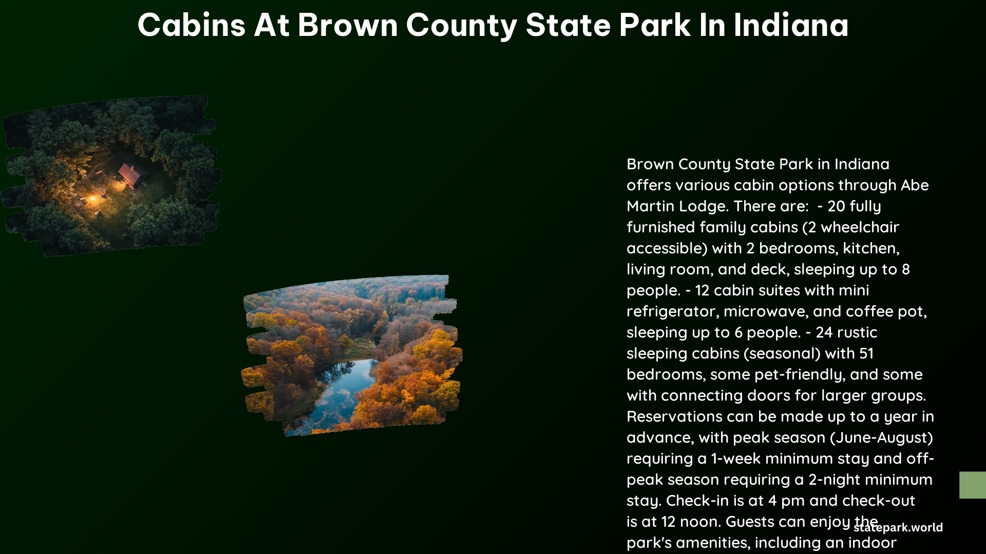 Cabins at Brown County State Park in Indiana