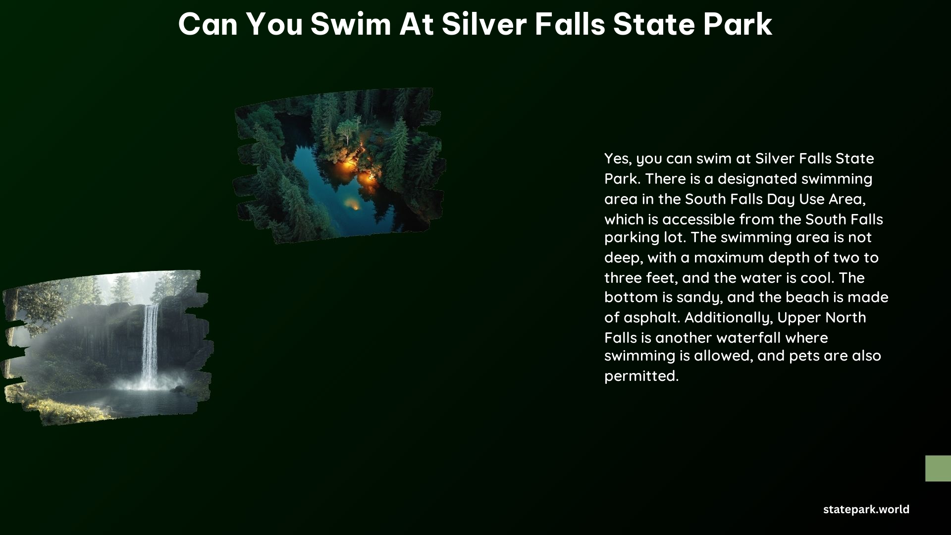 Can You Swim at Silver Falls State Park