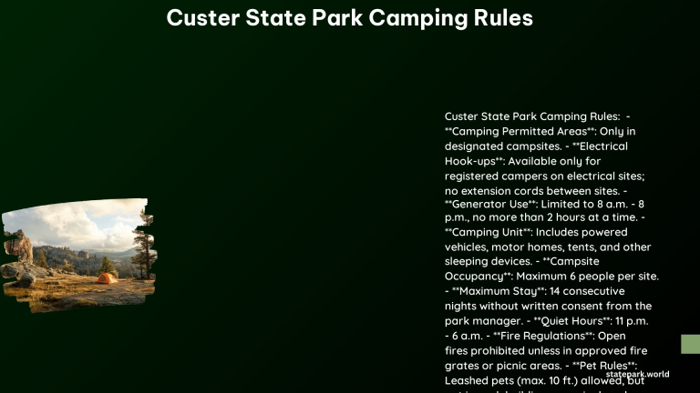 Custer State Park Camping Rules