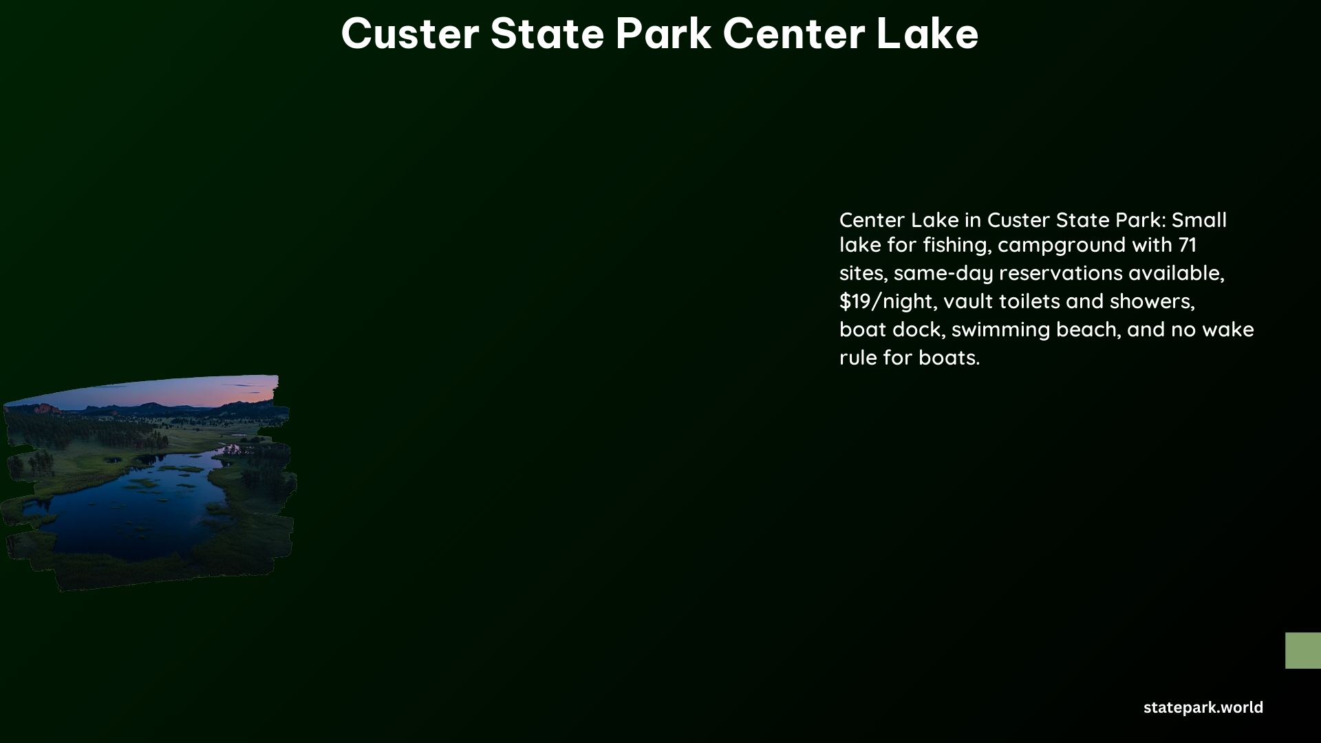 Custer State Park Center Lake