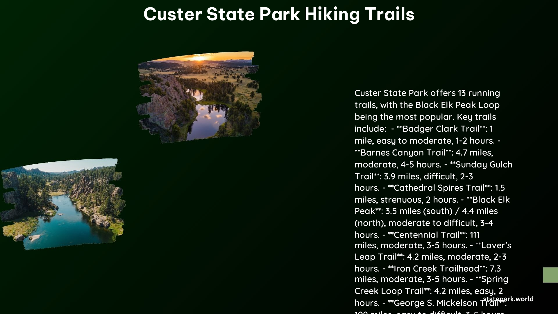 Custer State Park Hiking Trails