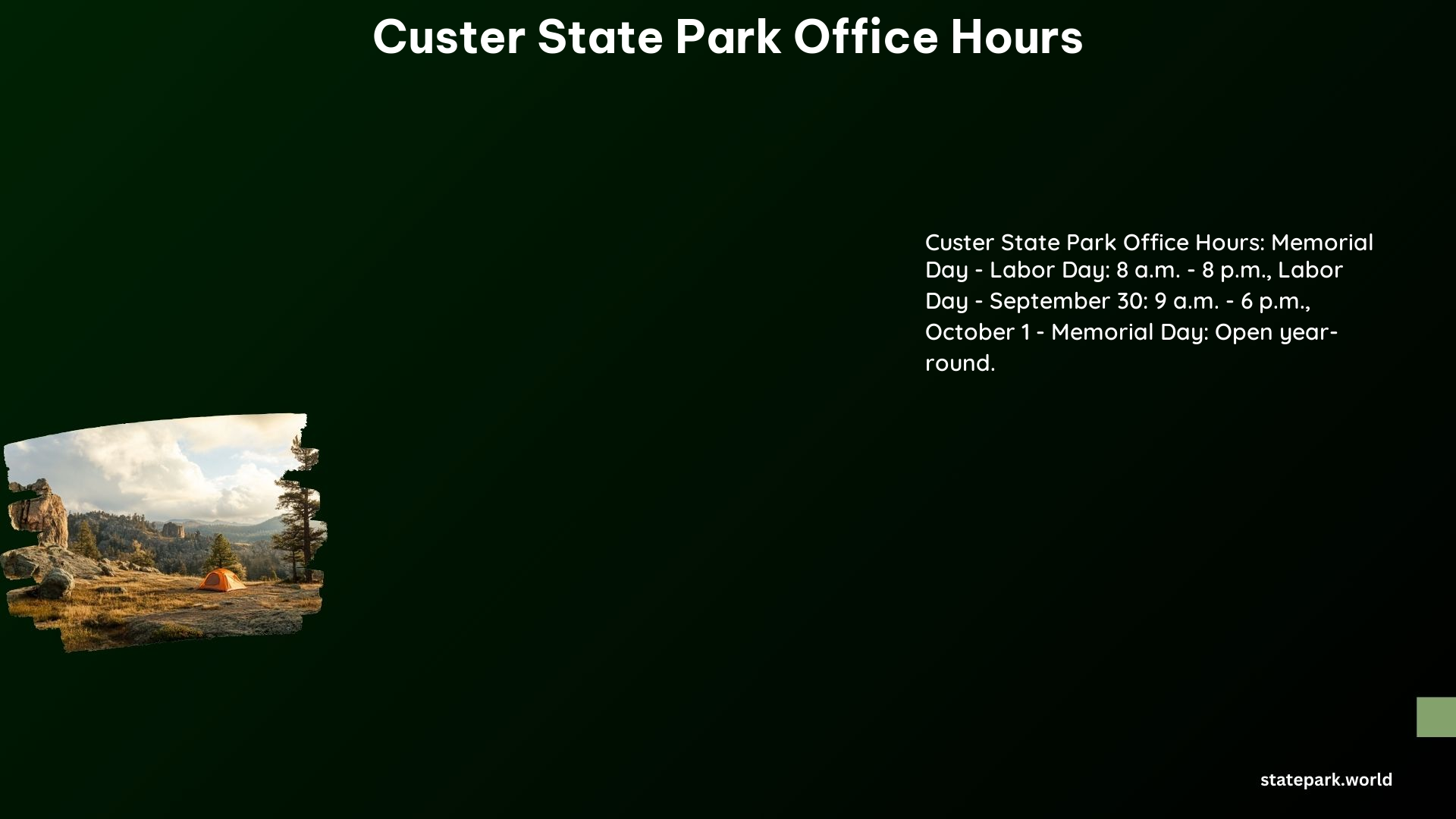 Custer State Park Office Hours