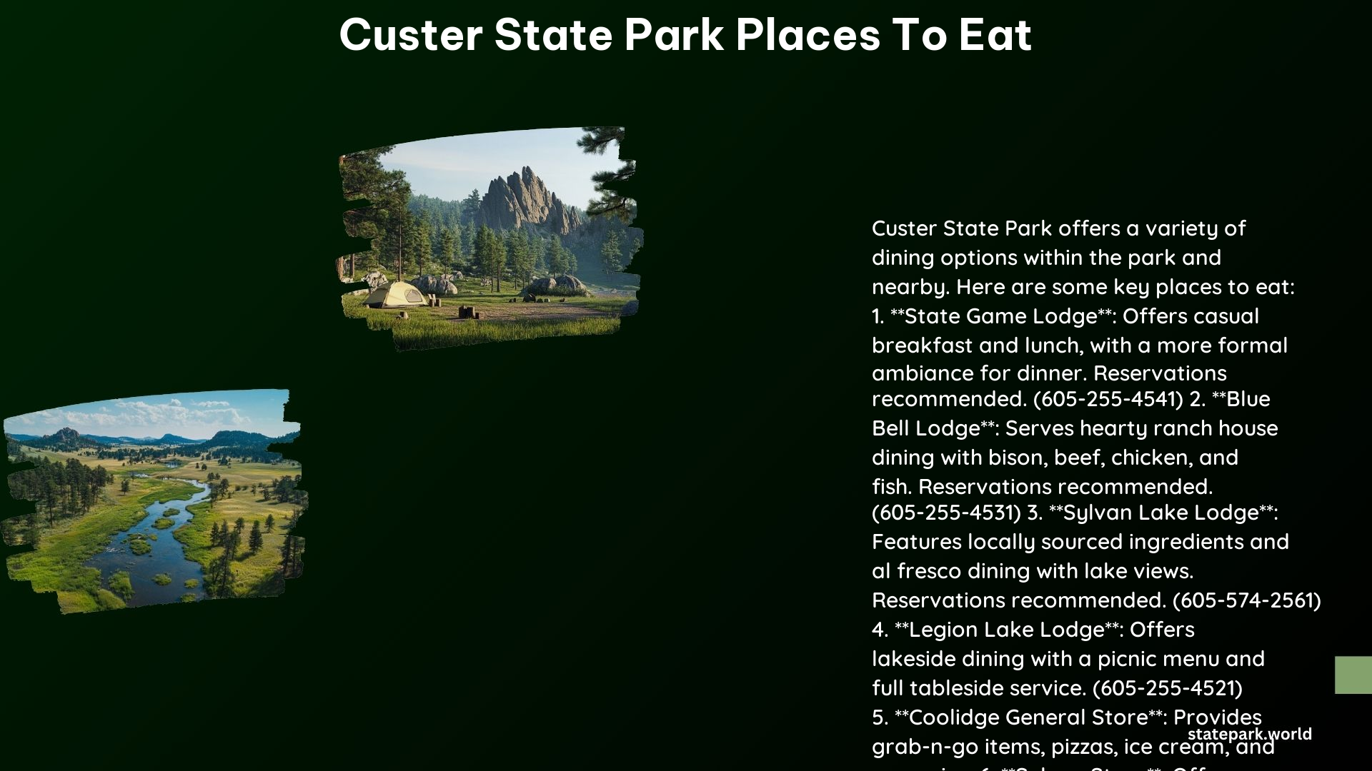 Custer State Park Places to Eat