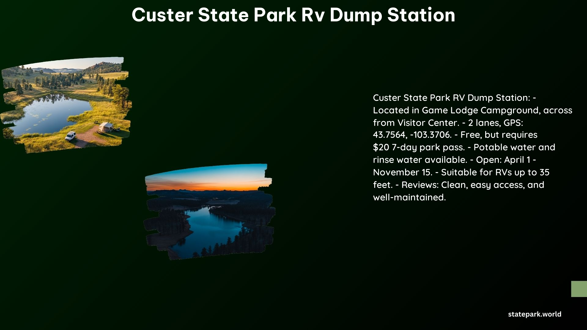 Custer State Park RV Dump Station