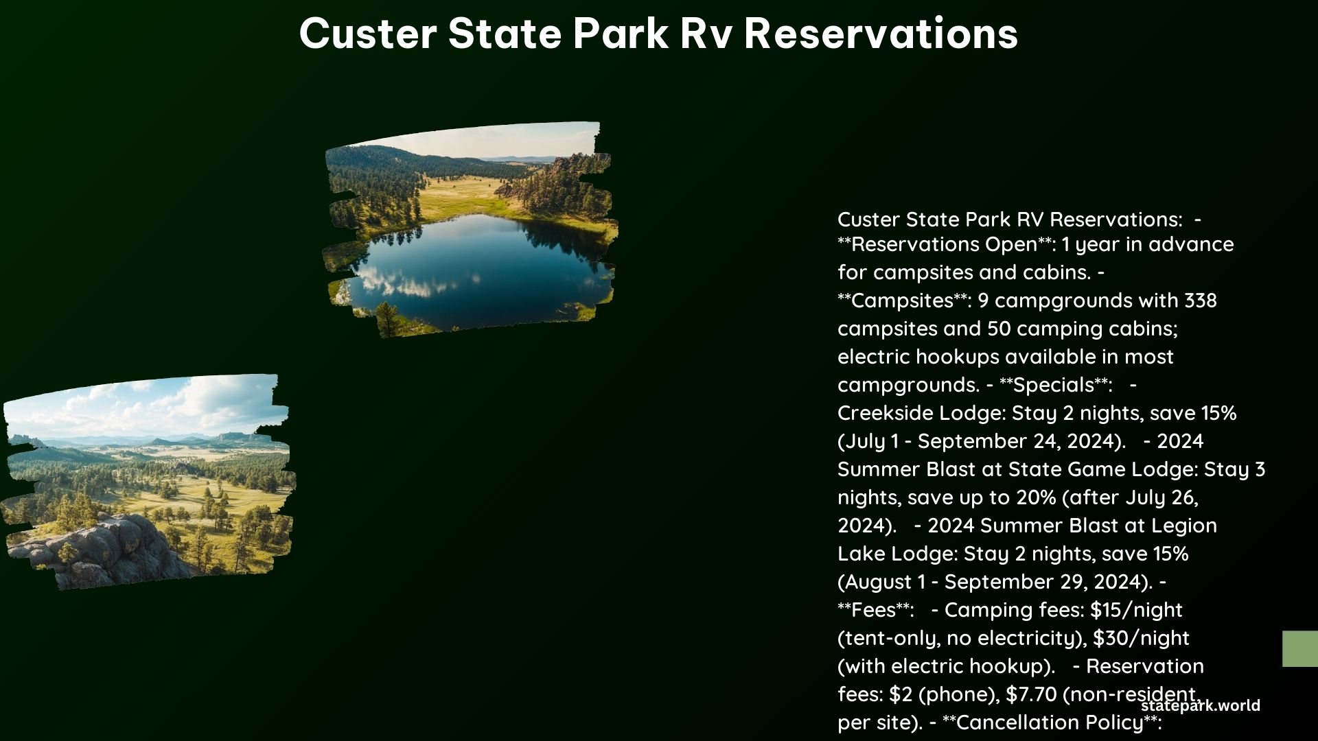 Custer State Park RV Reservations