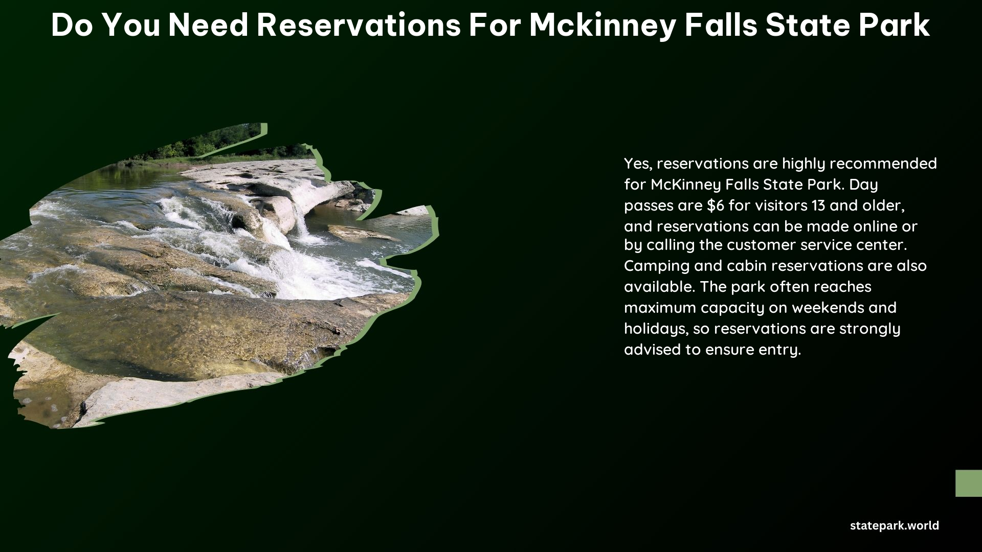 Do You Need Reservations for McKinney Falls State Park