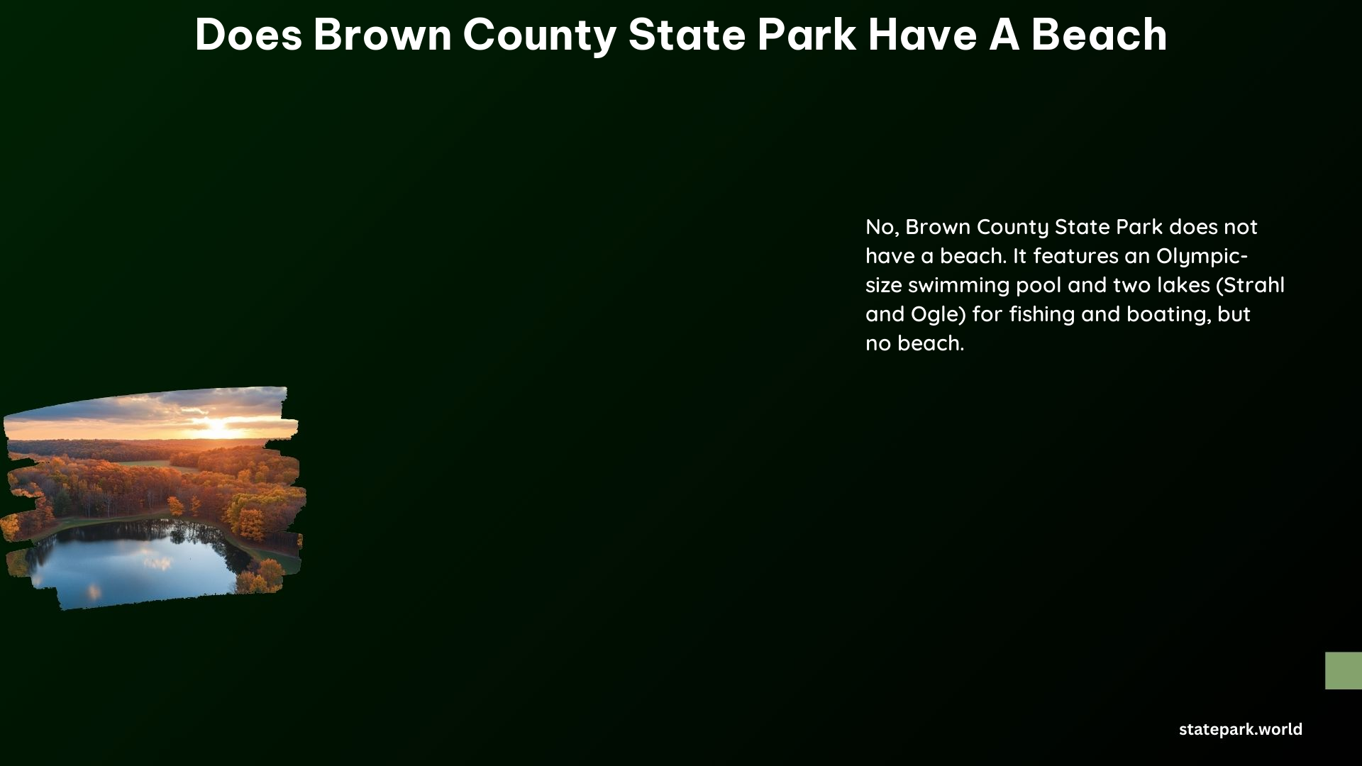 Does Brown County State Park Have a Beach