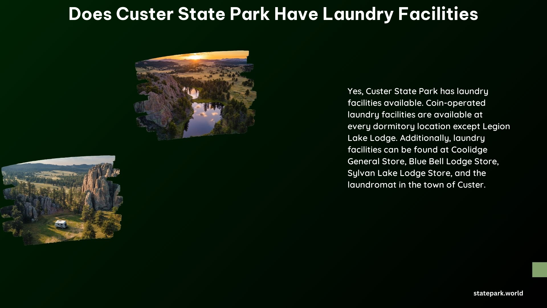 Does Custer State Park Have Laundry Facilities