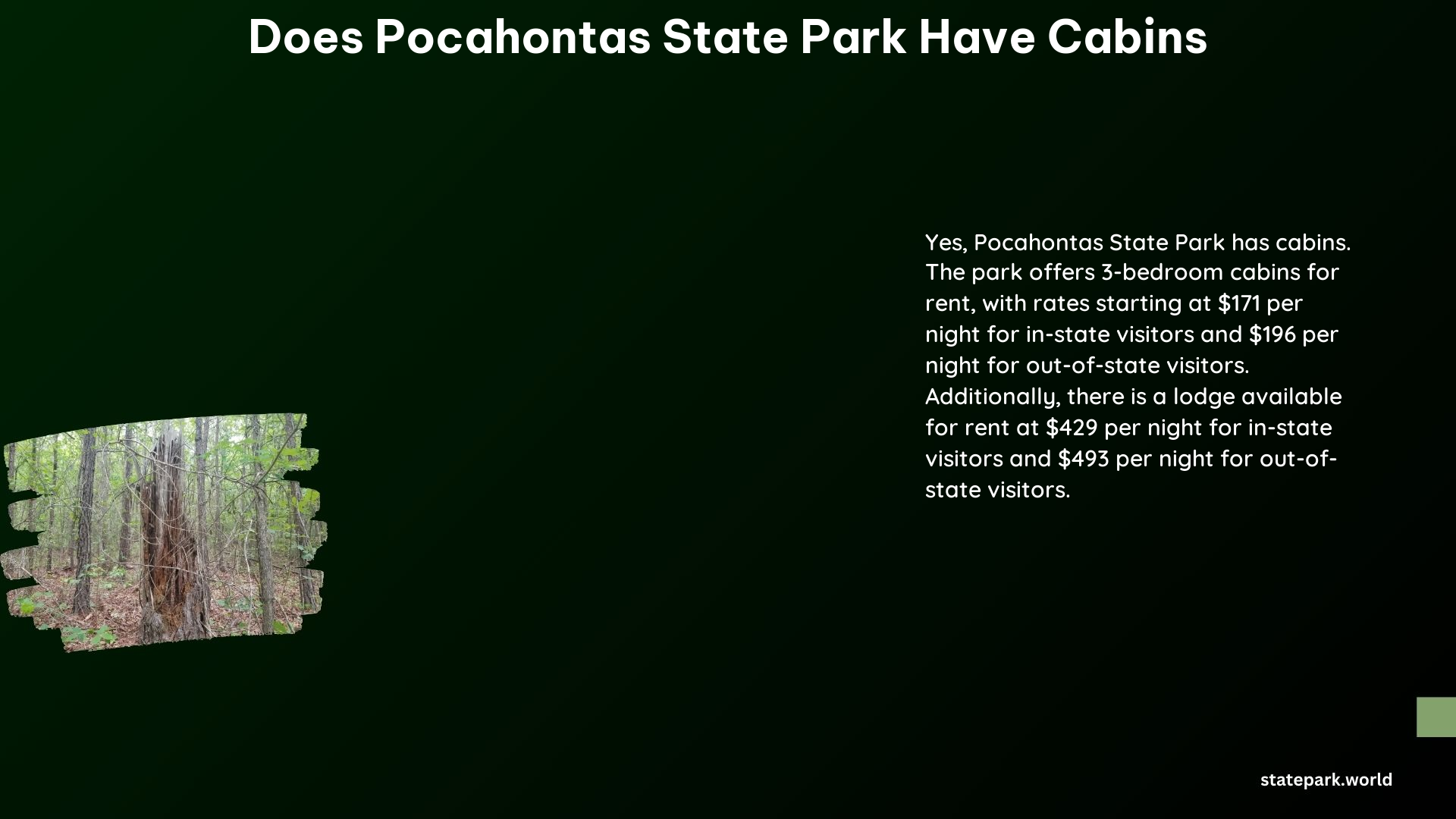 Does Pocahontas State Park Have Cabins