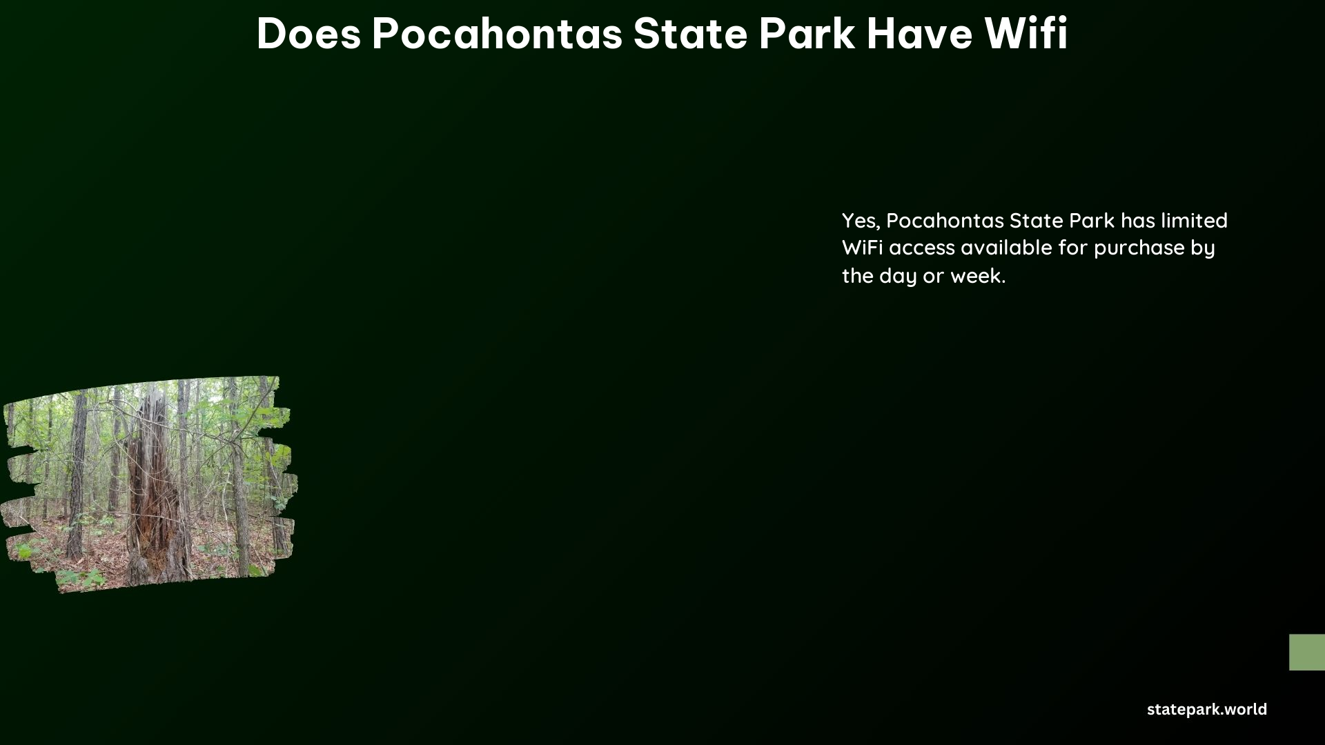 Does Pocahontas State Park Have WiFi