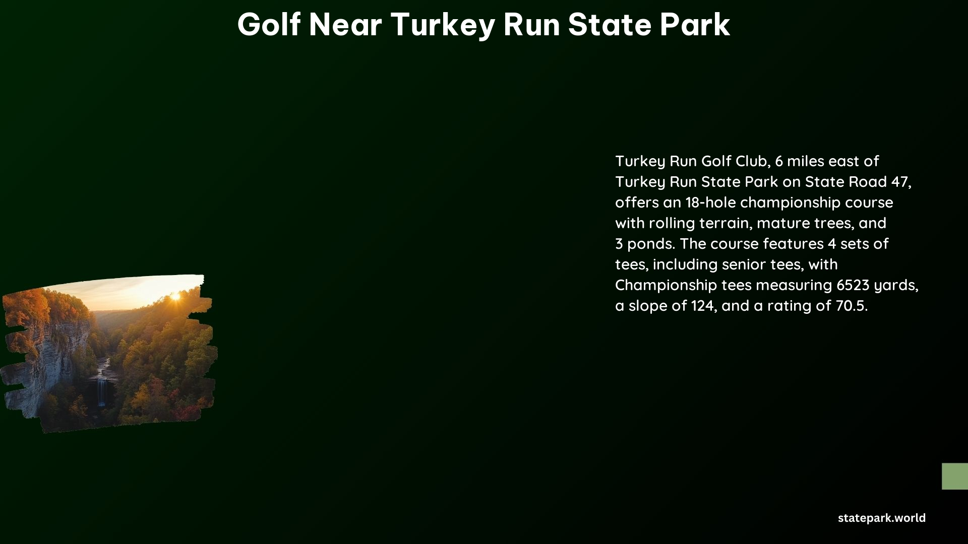 Golf Near Turkey Run State Park