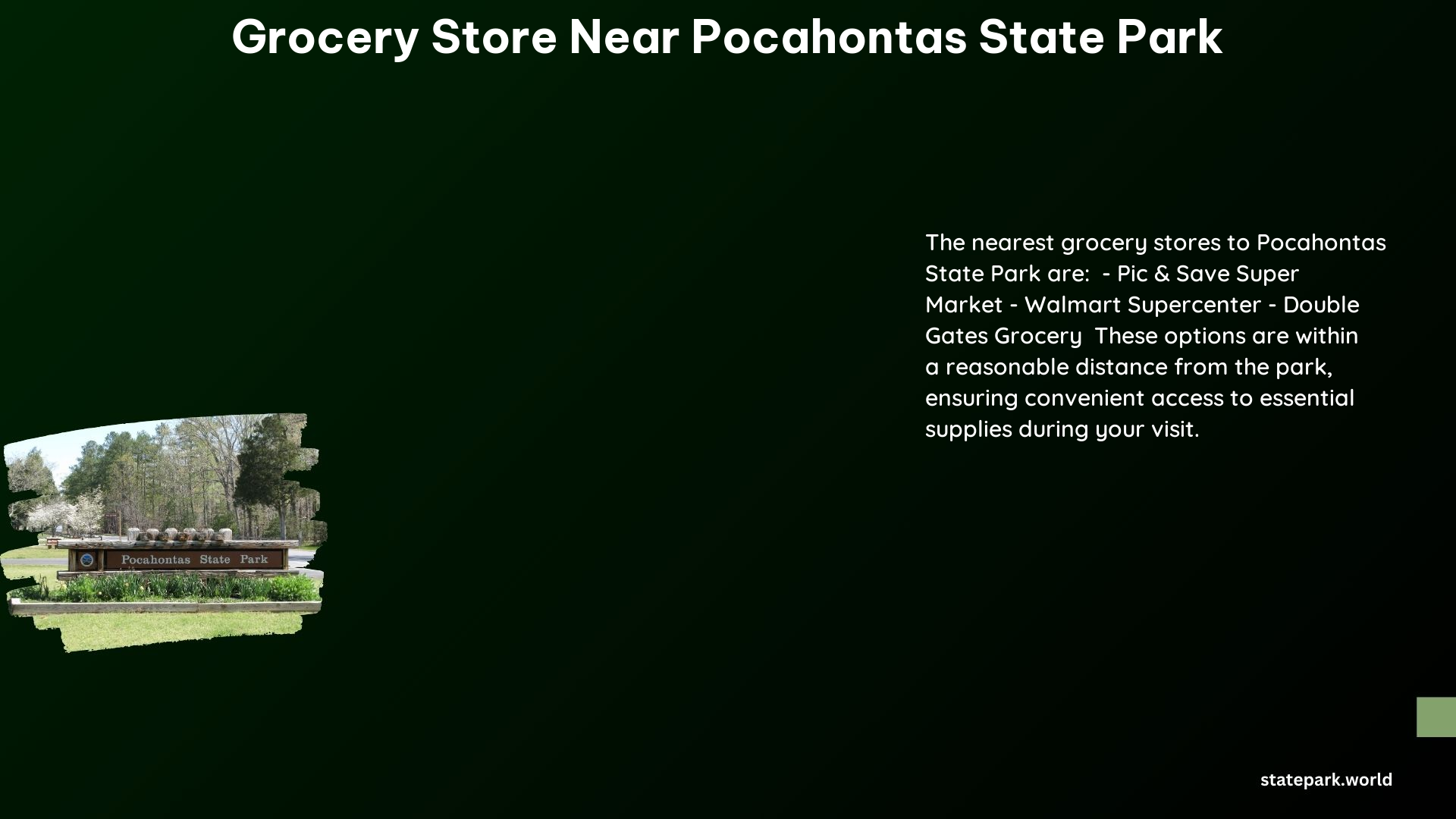 Grocery Store Near Pocahontas State Park