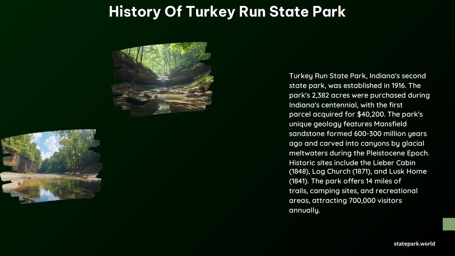 History of Turkey Run State Park