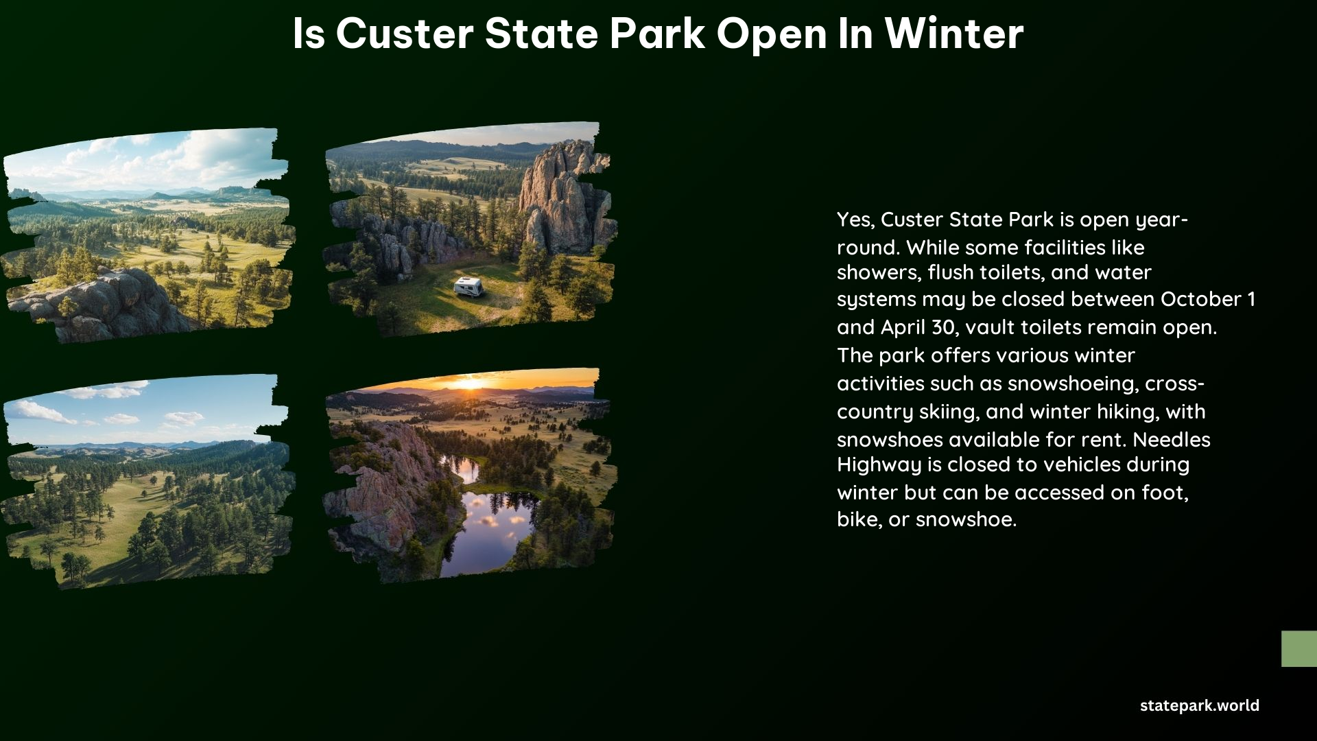 Is Custer State Park Open in Winter