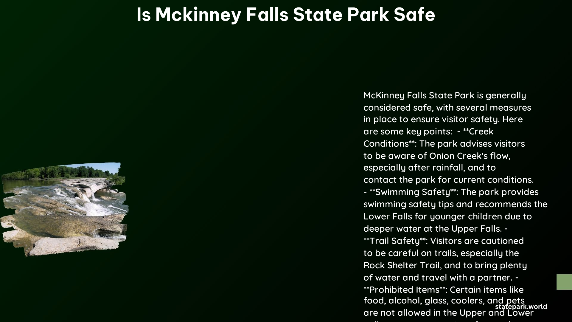 Is McKinney Falls State Park Safe