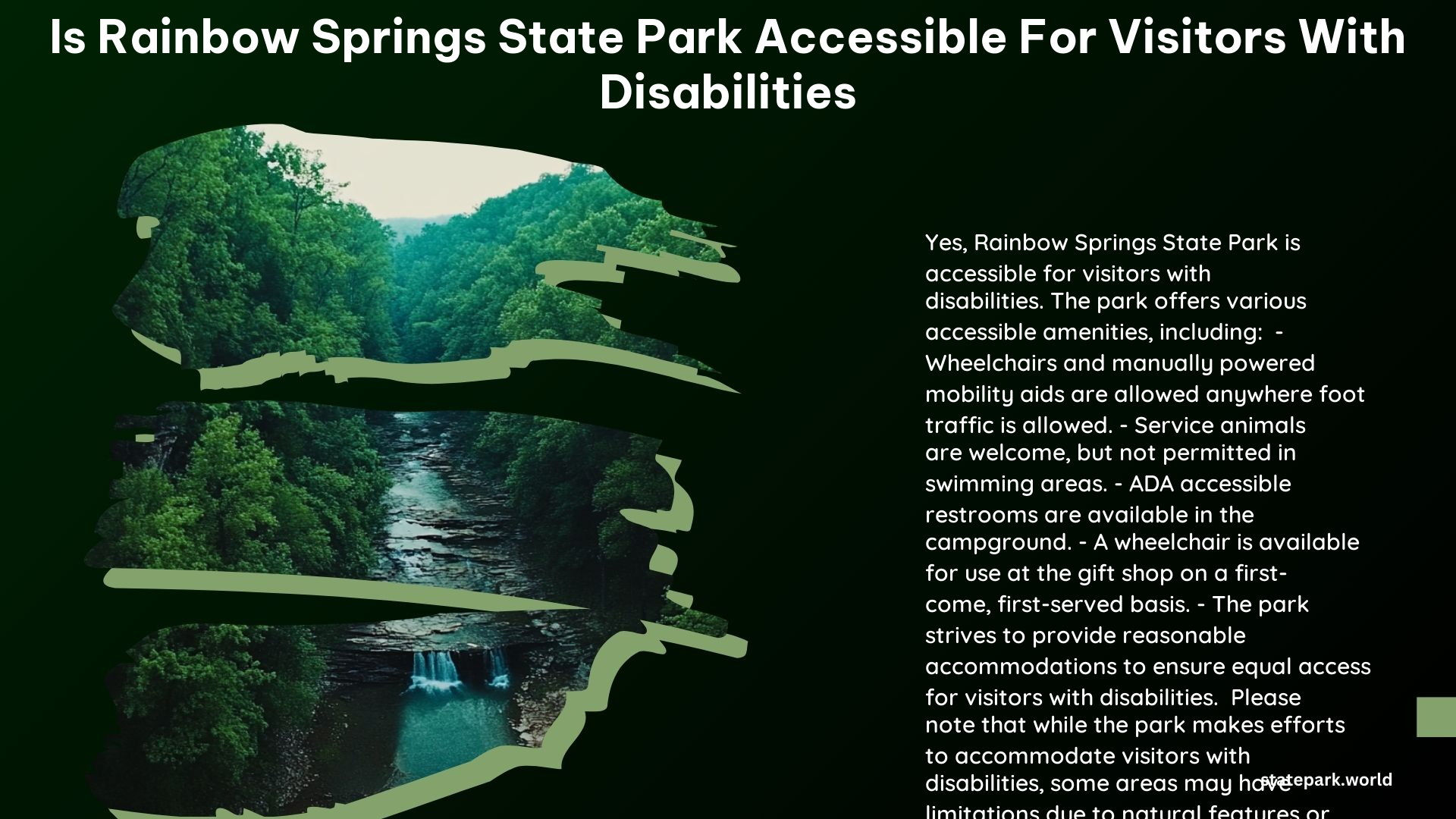 Is Rainbow Springs State Park Accessible for Visitors With Disabilities