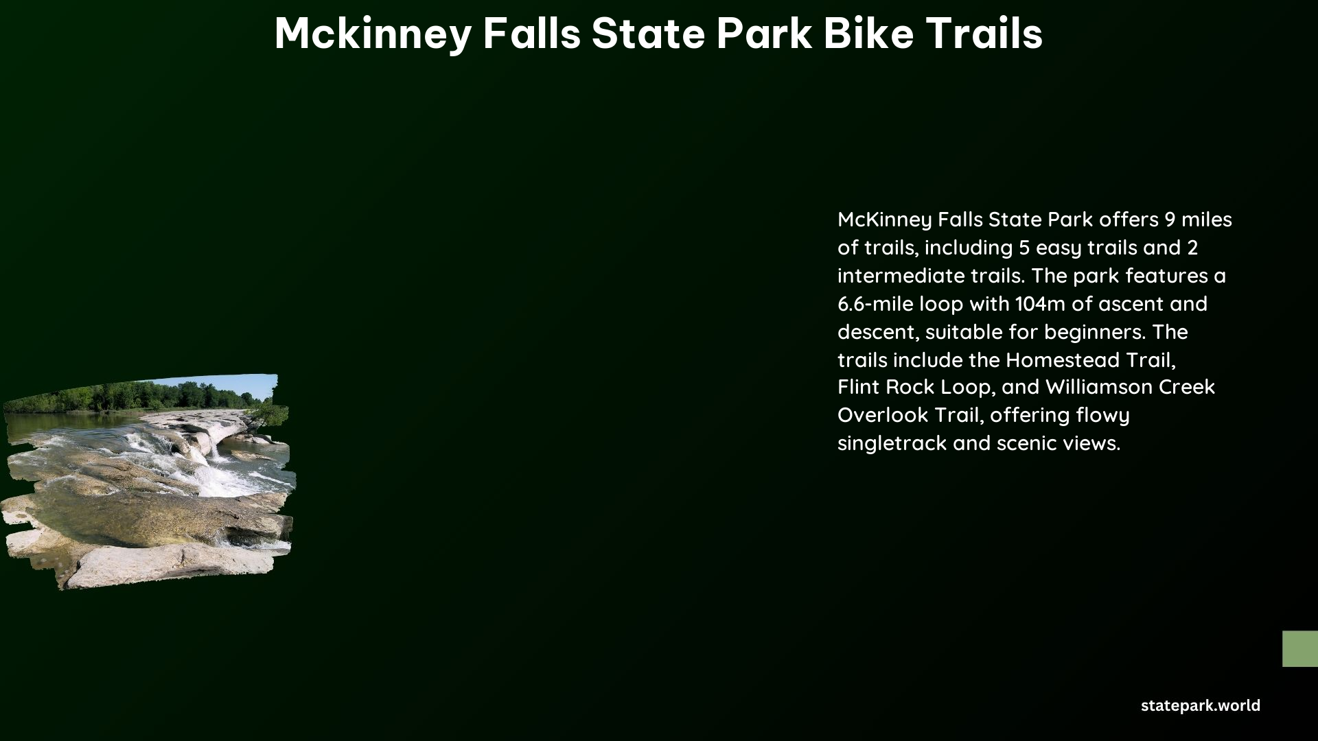 McKinney Falls State Park Bike Trails